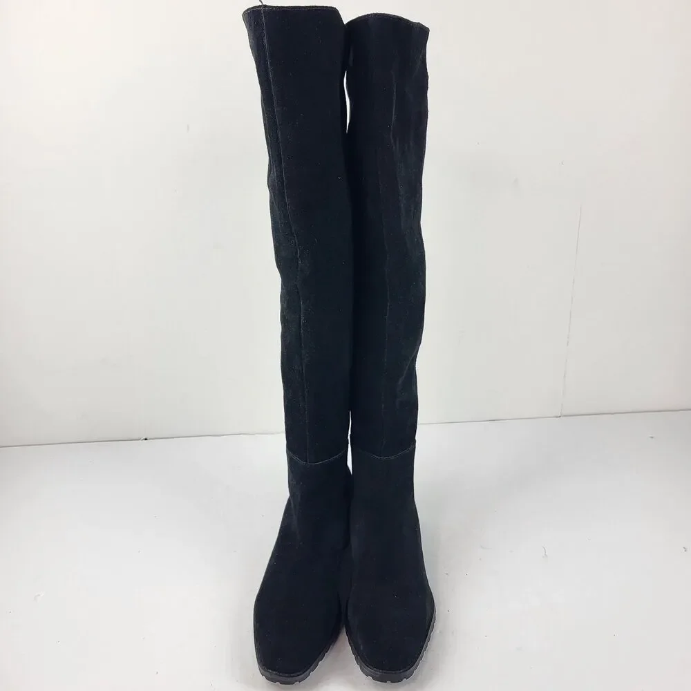 Blondo Starla Waterproof Black Suede Over The Knee Boots Size 7.5M